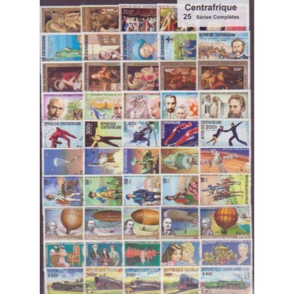 25 All Different Central Africa Stamps Complete Sets